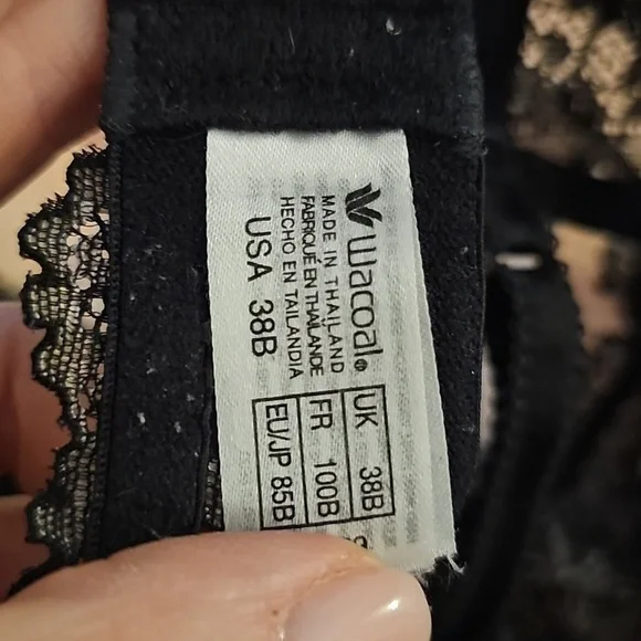 Wacoal Sz 38B Embrace Lace Underwire Bra Black White WL340 - Picture 6 of 6